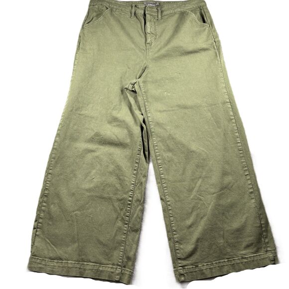 Torrid Wide Leg High Rise Chino Pants Preppy Workwear Olive Green Size 20 H280 - Picture 1 of 12
